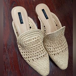 Lafayette 148 raffia slides